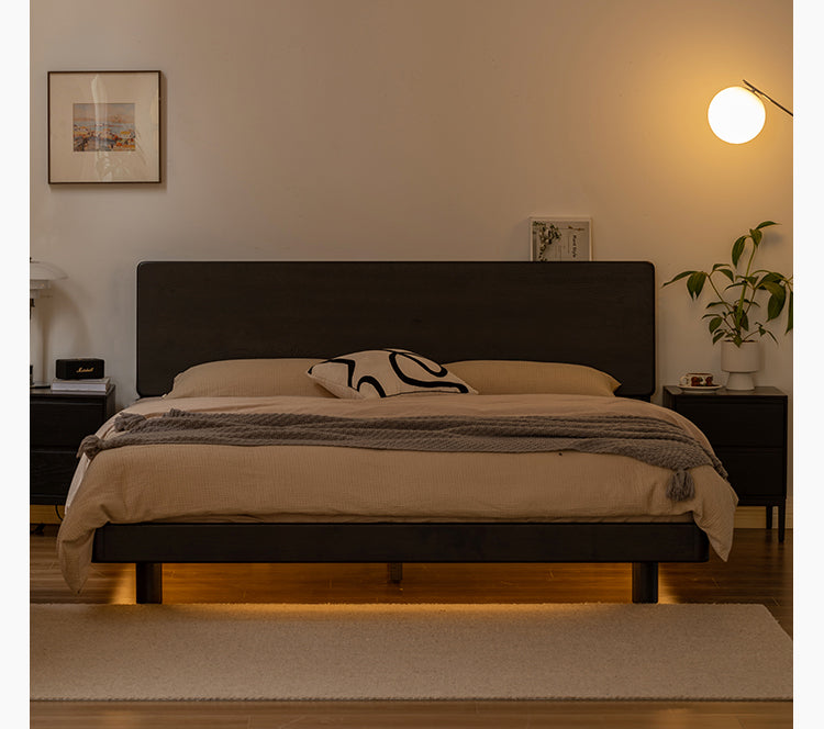 Oak Solid Wood Luminous Suspended Bed