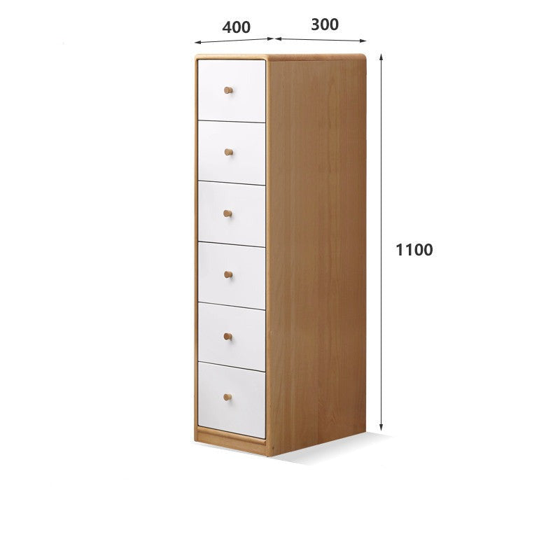Oak, Beech solid wood side cabinet, multi-functional storage+