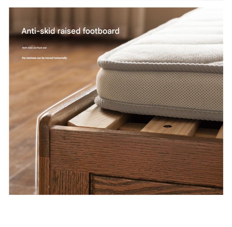 Oak Solid Wood Luminous Storage Box Bed
