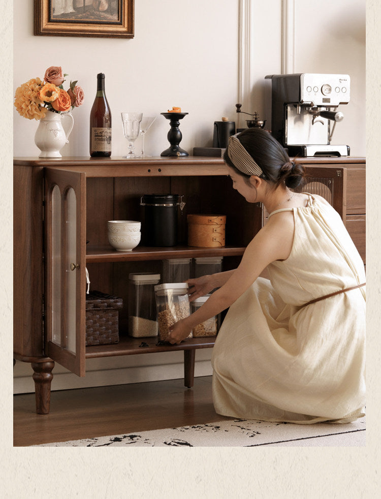 Black Walnut Solid Wood American Retro Sideboard