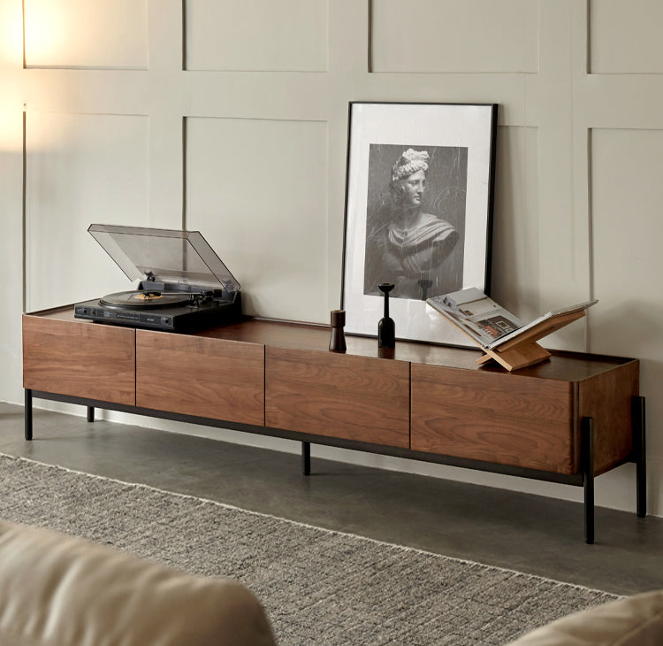 Black Walnut Solid Wood TV Stand.