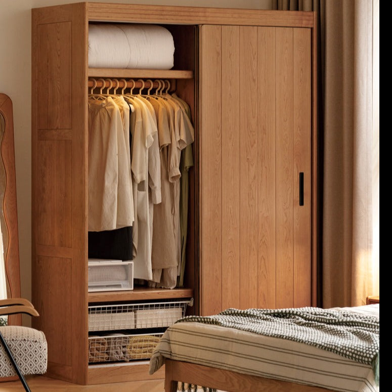 Cherry Wood Retro Wardrobe Sliding Door.