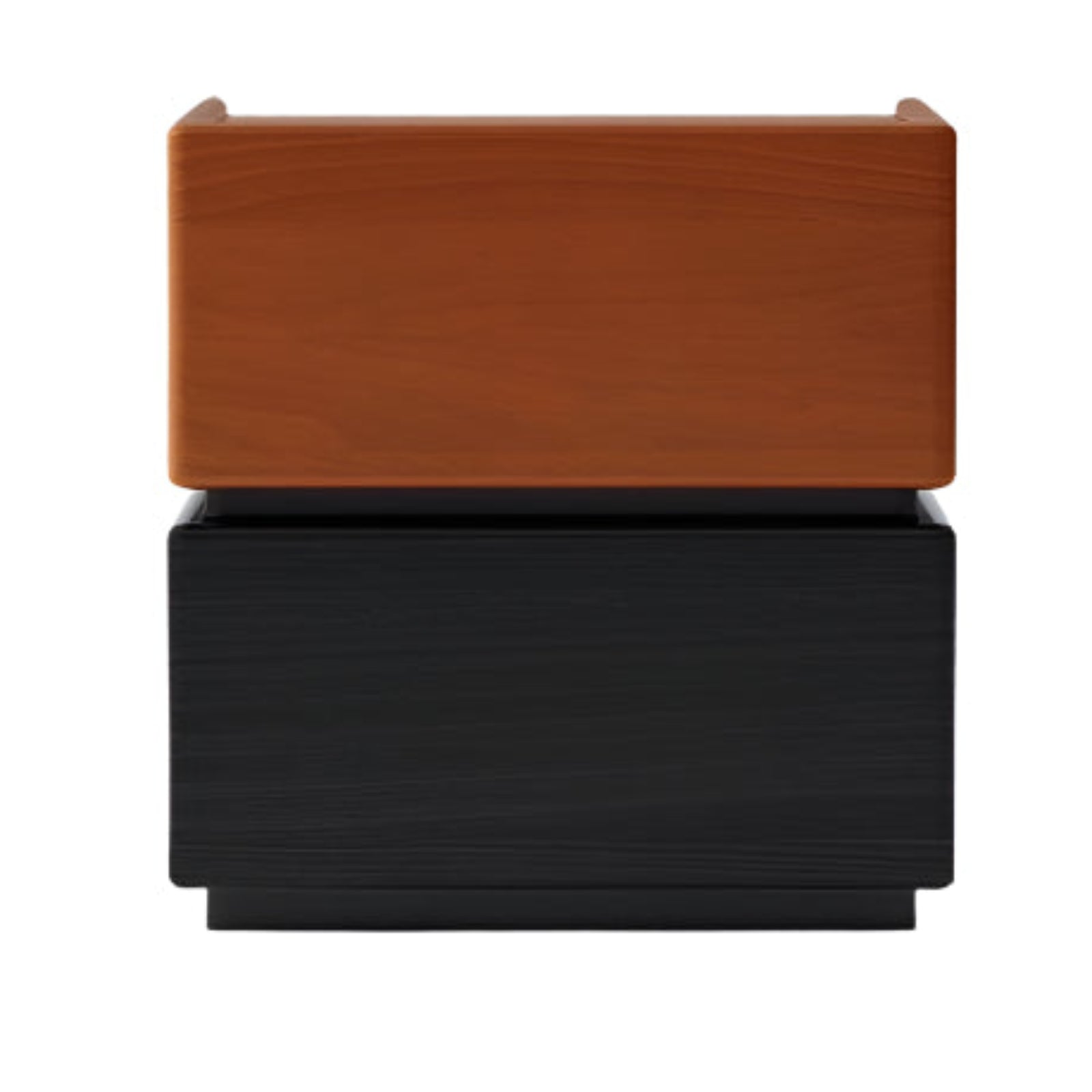 Ash, Poplar Solid Wood Modern Two-Tone Nightstand with 2 Drawers