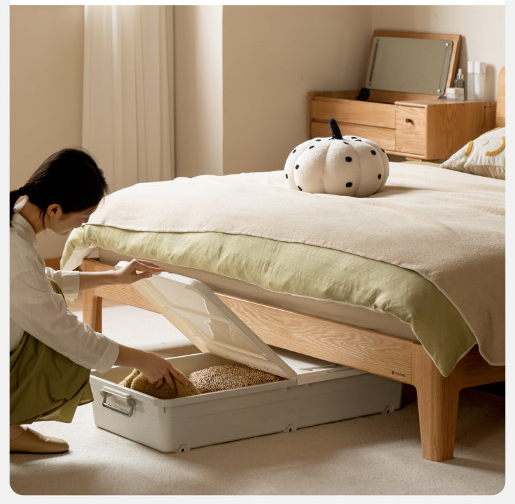Oak, Ash Solid Wood High Head Board Bed