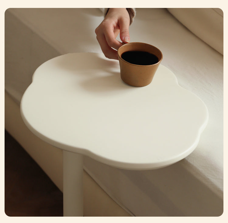 Rubberwood Solid Wood Cloud Side Table