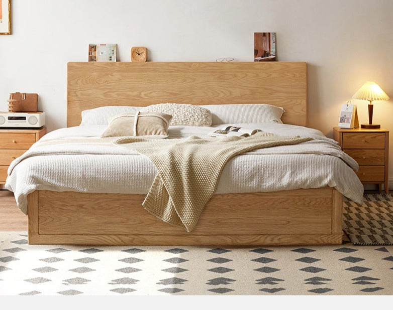 Ash, Oak, Black Walnut Solid Wood Box Bed Modern