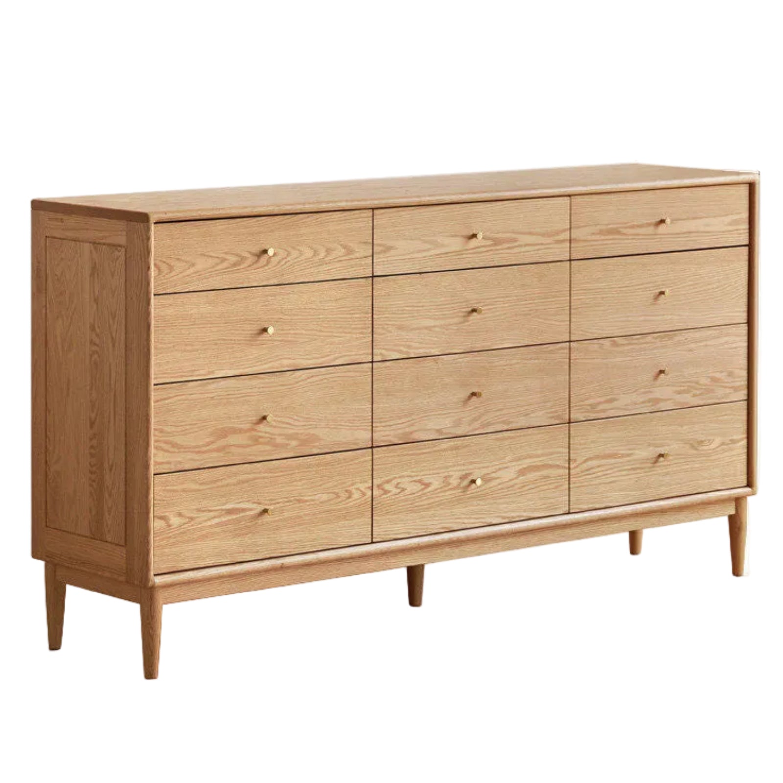 Oak Solid Wood, Solid Rubberwood Nordic Chest of Drawers