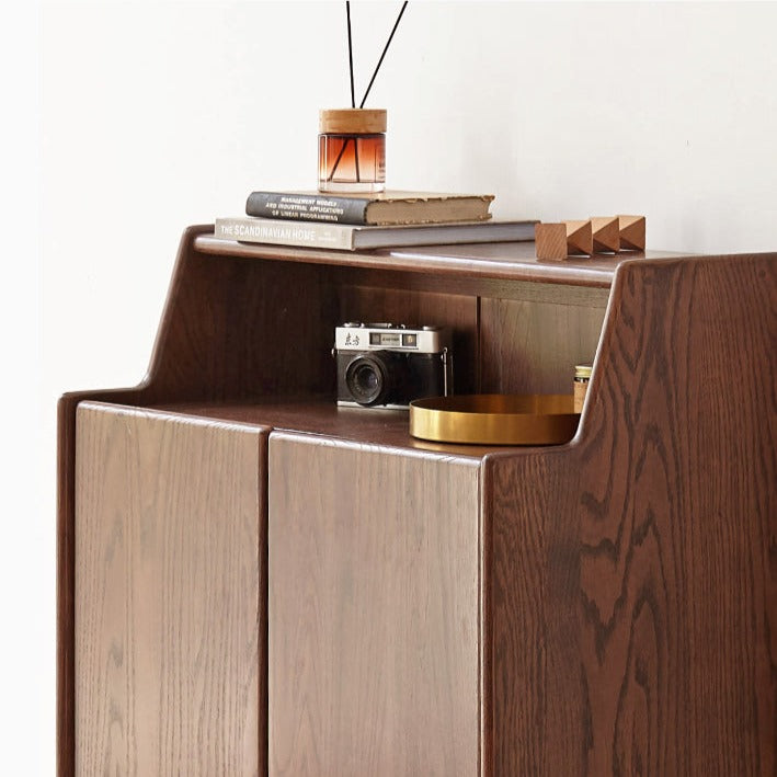 Oak Solid Wood, Solid Rubber Wood Shoe Entrance Porch Cabinet