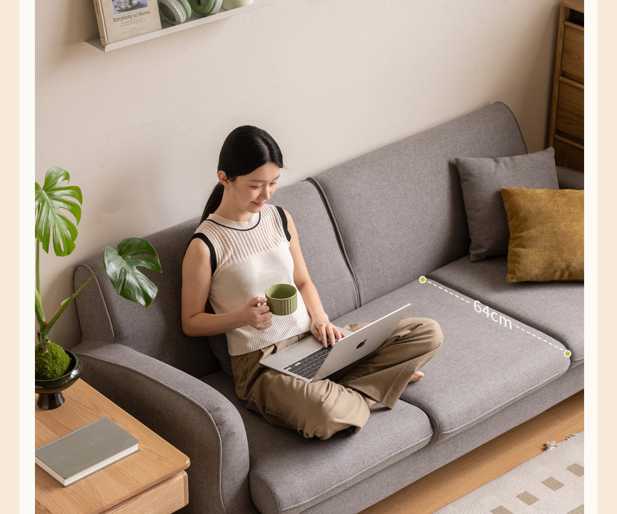 Compact Track Arm Sofa with Tapered Wood Legs
