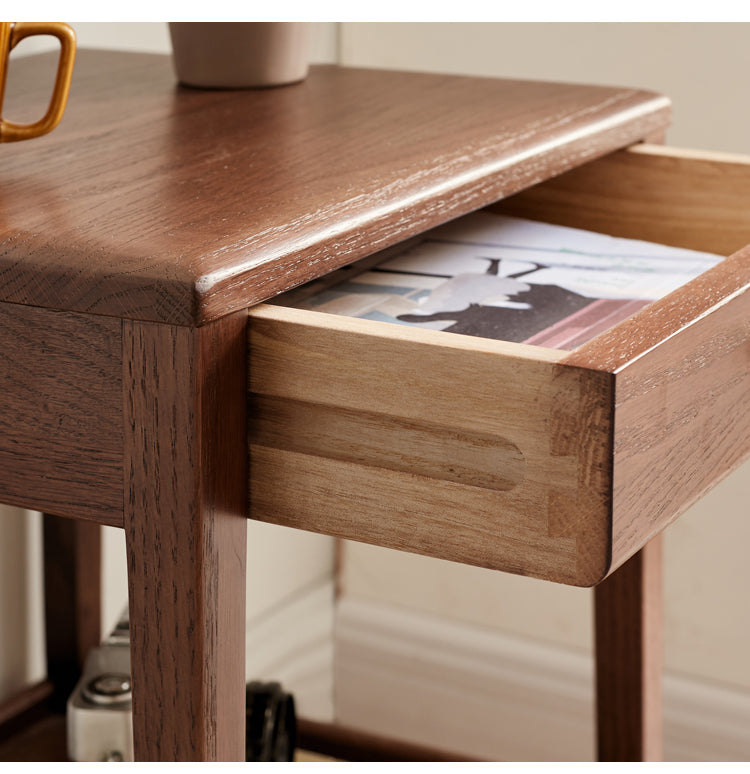 Black Walnut, Solid Rubberwood, Oak Solid Wood Side Cabinet