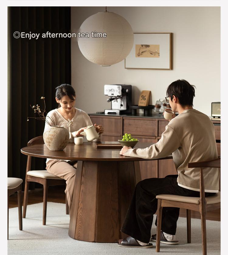 Ash, Black Walnut Solid Wood Modern Large Dining Table