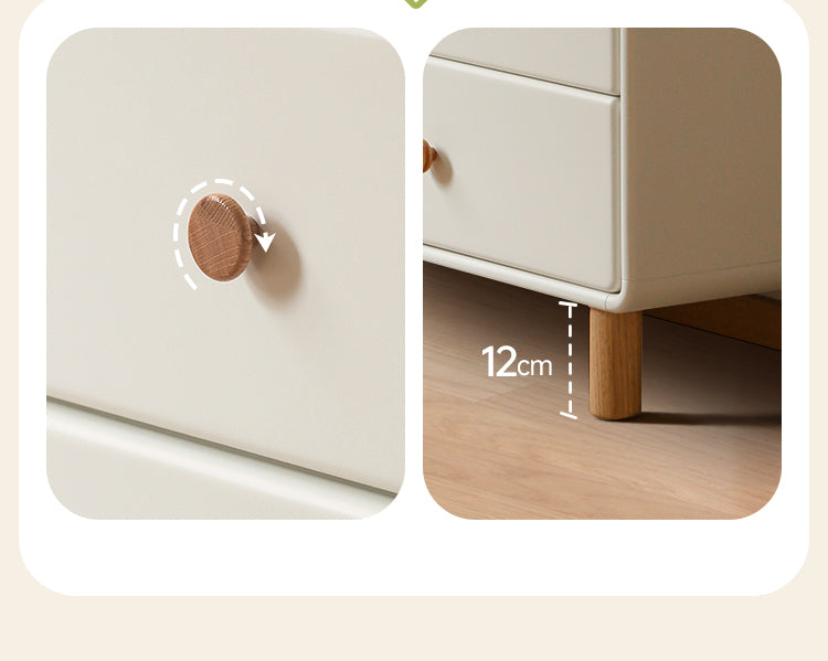 Solid Rubberwood Cream Style Chest of Drawers