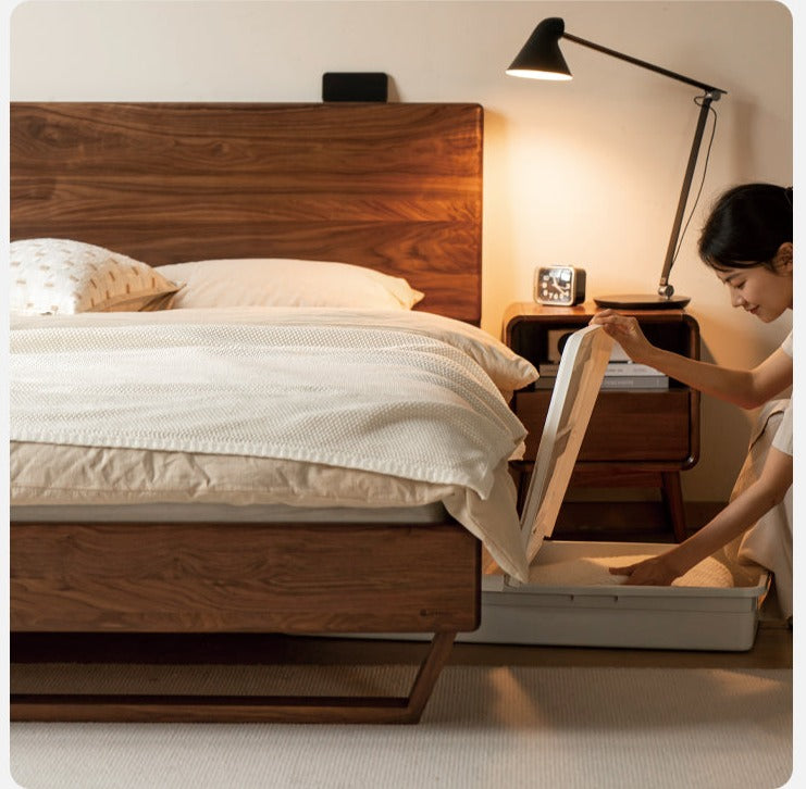 Oak, Black Walnut, Teak Solid Wood Suspended Bed