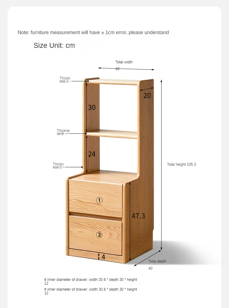 Oak Solid Wood Multifunctional High Section Nightstand)