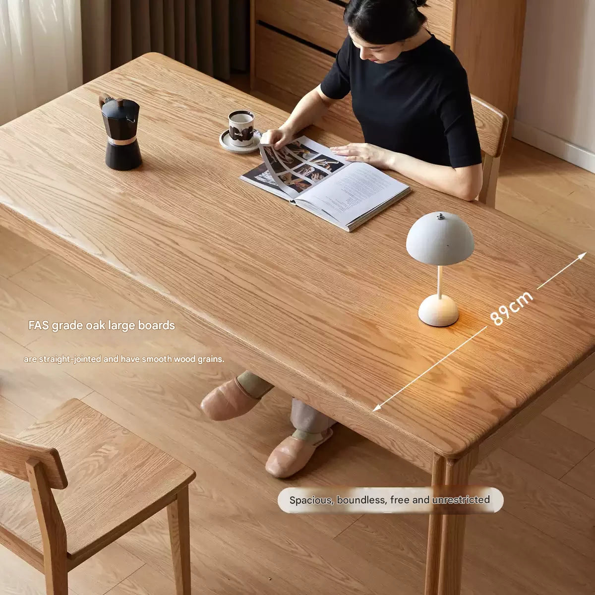 Ash, Oak Solid Wood Modern Dining Table