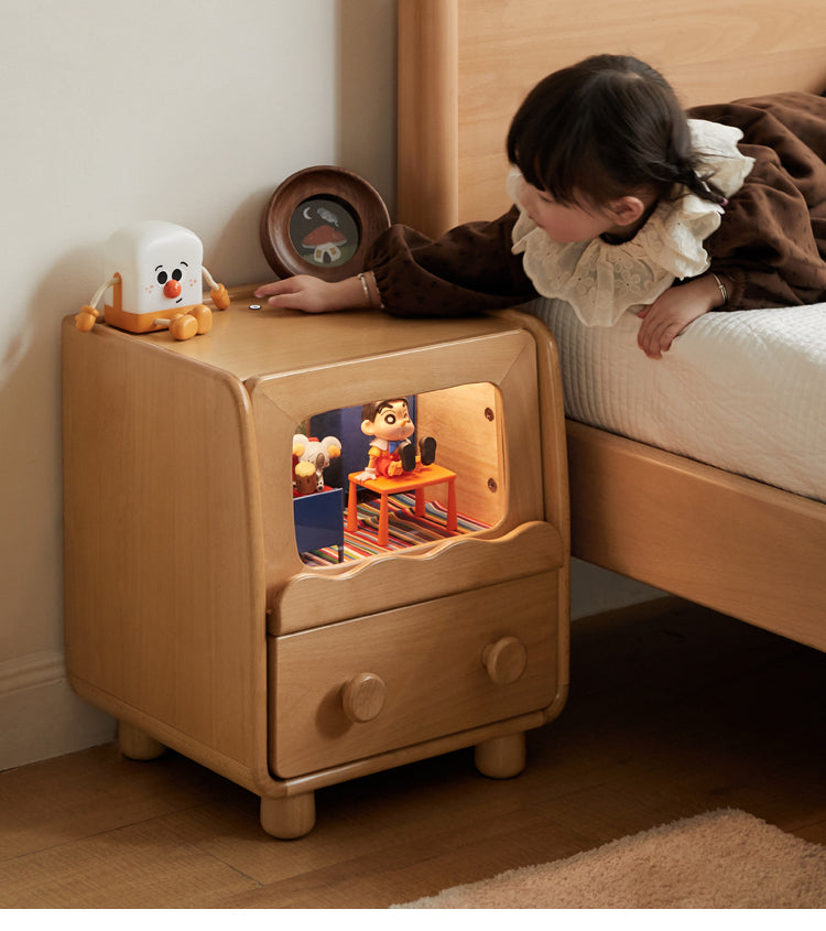 Beech, Poplar Solid Wood Children's Nightstand.