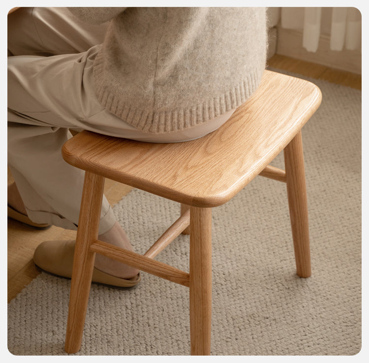 Black Walnut, Ash, Oak, Sandalwood Solid Wood Makeup Stool