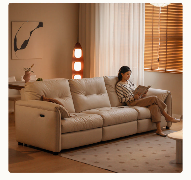 Fabric Electric White Cream Technology Functional Sofa.