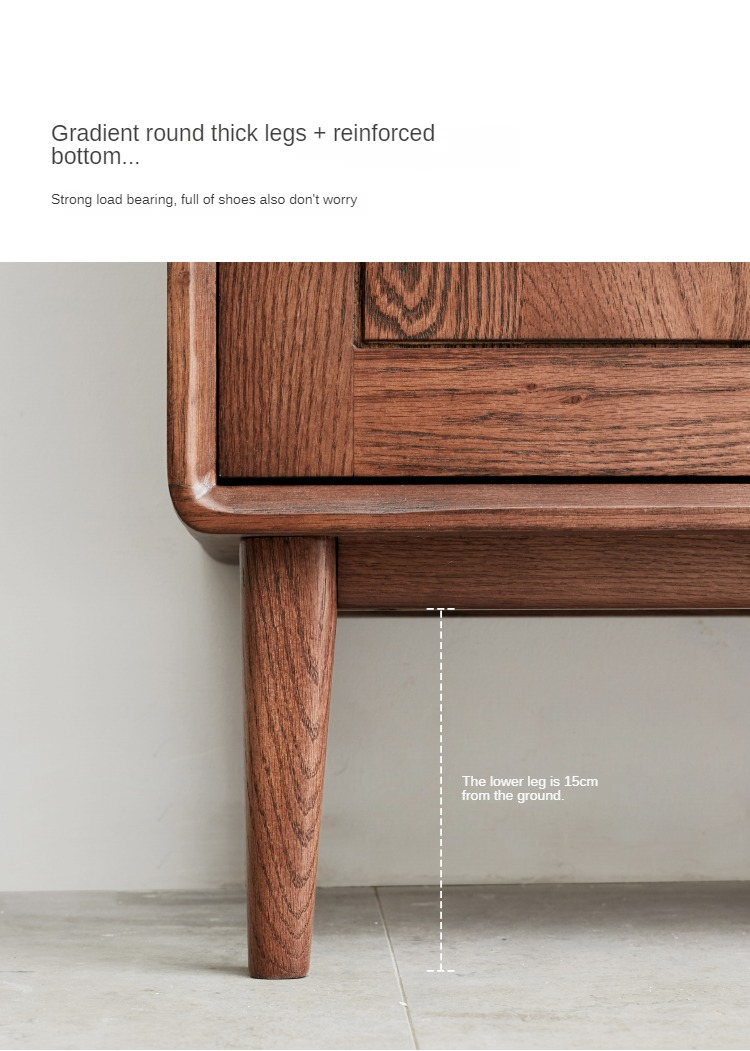 Oak Solid Wood Entrance Shoe Cabinet