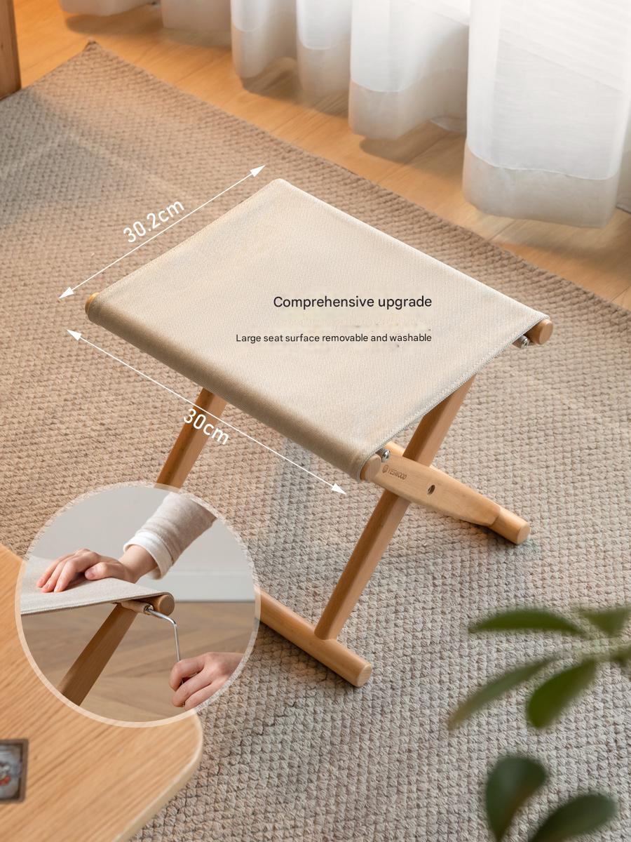 Beech solid wood outdoor portable folding stool