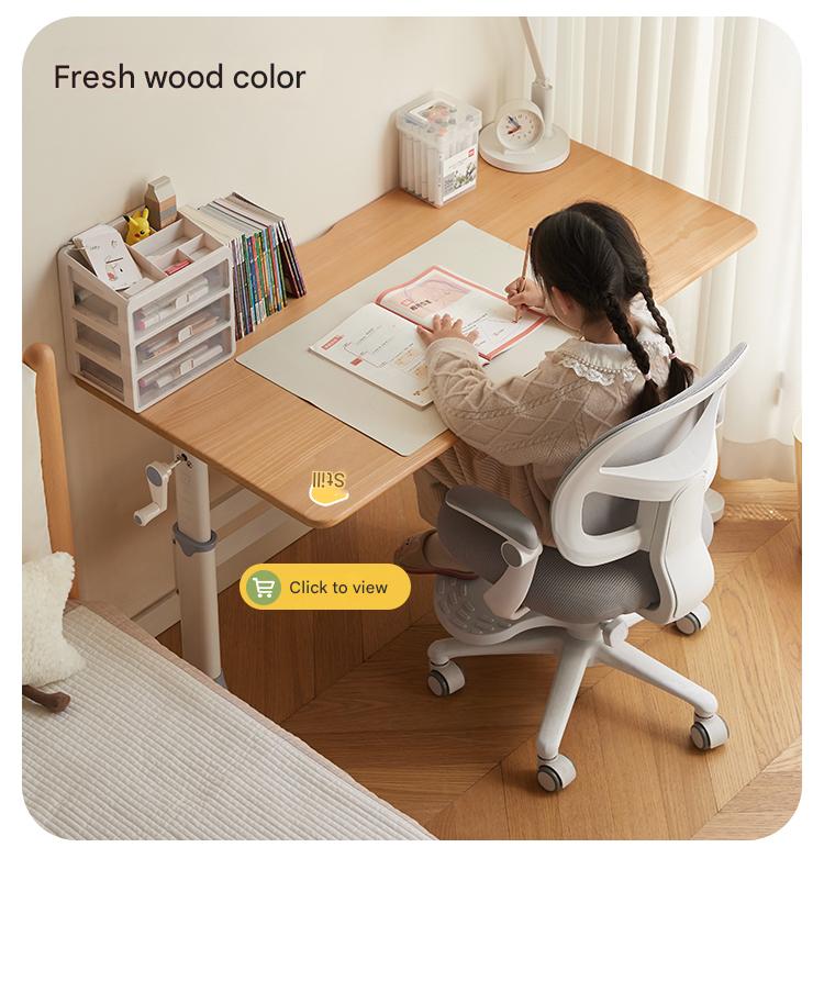 Poplar Solid Wood Study Children's Liftable Desk