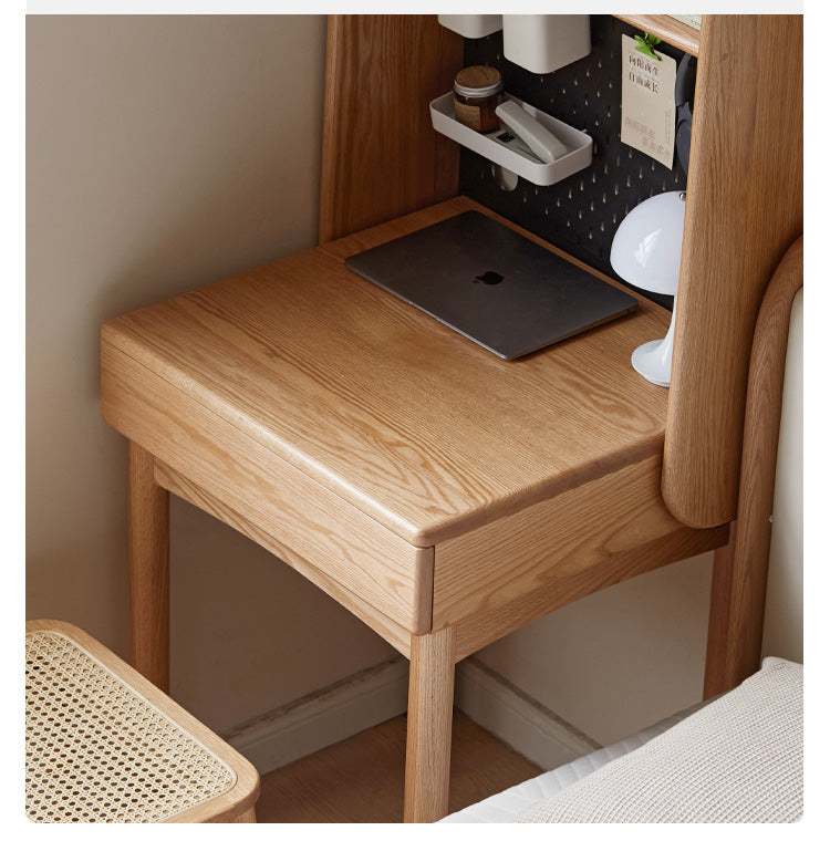 Oak Solid Wood Desk Bookshelf