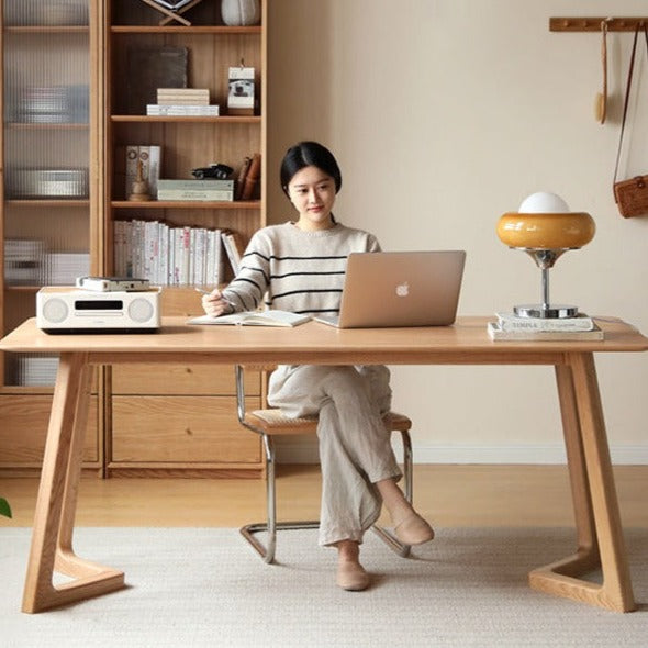 Oak, Ash Solid Wood Large Office Desk