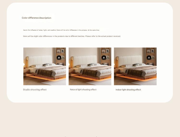 Oak Solid Wood Modern Simple Soft Leaning Bed