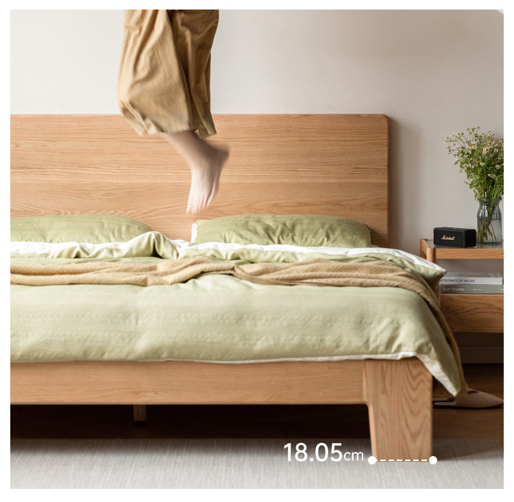 Oak Solid Wood Bed Thickened Headboard