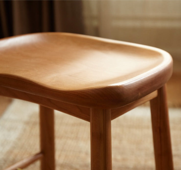 Cherry, Oak Solid Wood Makeup Stool