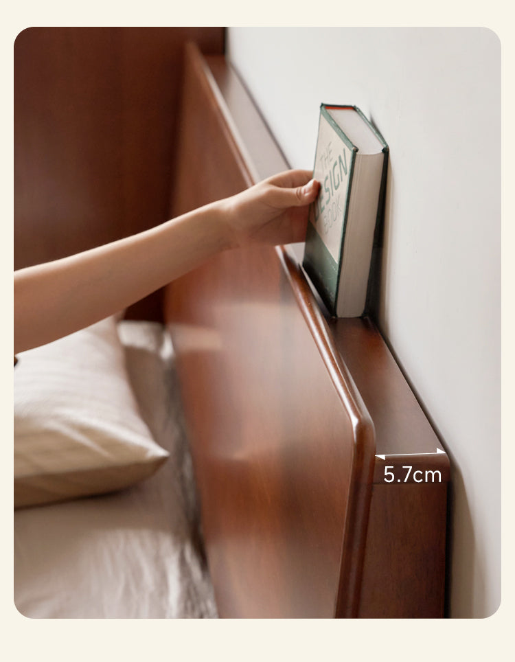 Rubber Solid Wood Antique color Bed