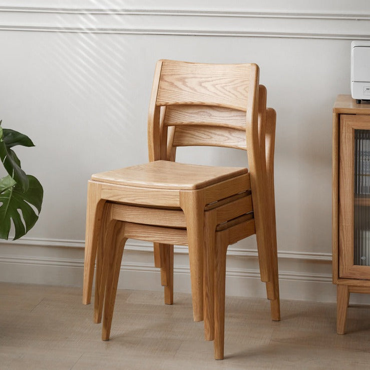 Solid Rubberwood, Ash, Oak Solid Wood Stacking Dining Chair
