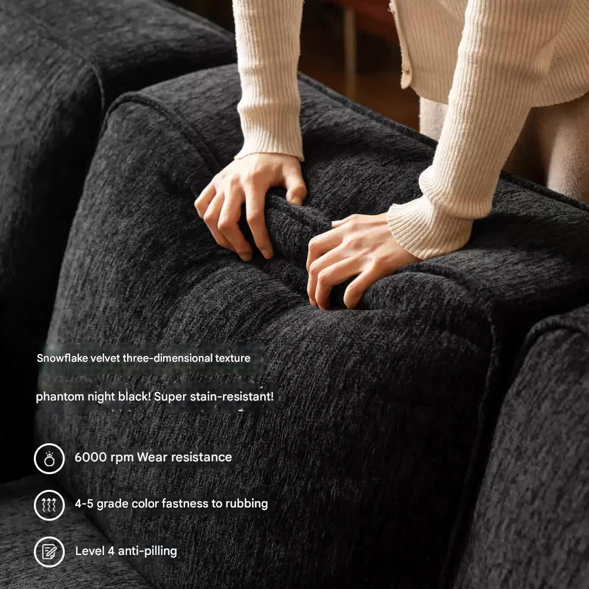 Fabric black tofu block sofa