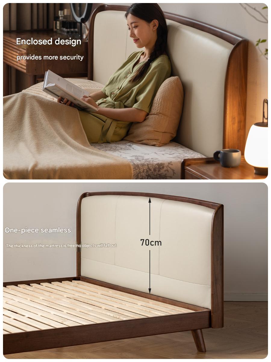 Teak, Black Walnut, Oak Solid Wood First Layer Yellow Cowhide Leather,Technical Cloth