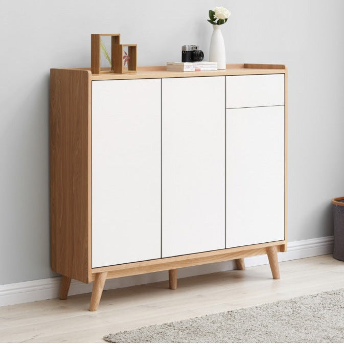 Ash solid wood shoe cabinet"
