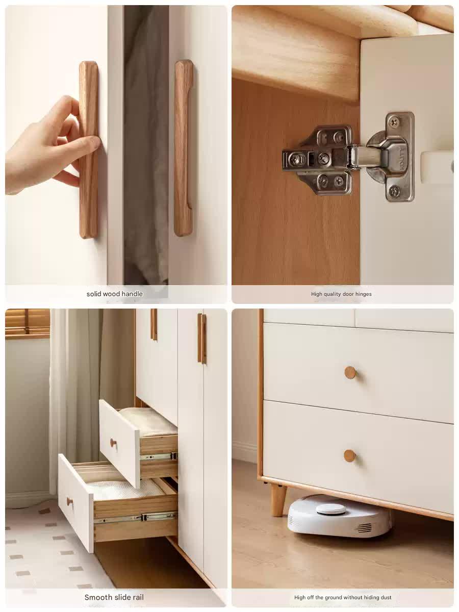 Oak Solid Wood Modern Wardrobe.