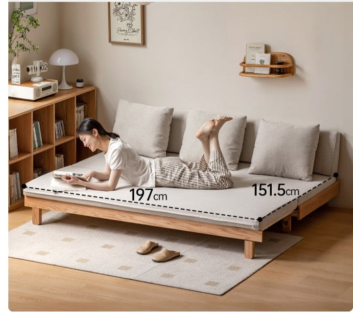 Oak, Beech Solid Wood Sofa Bed.