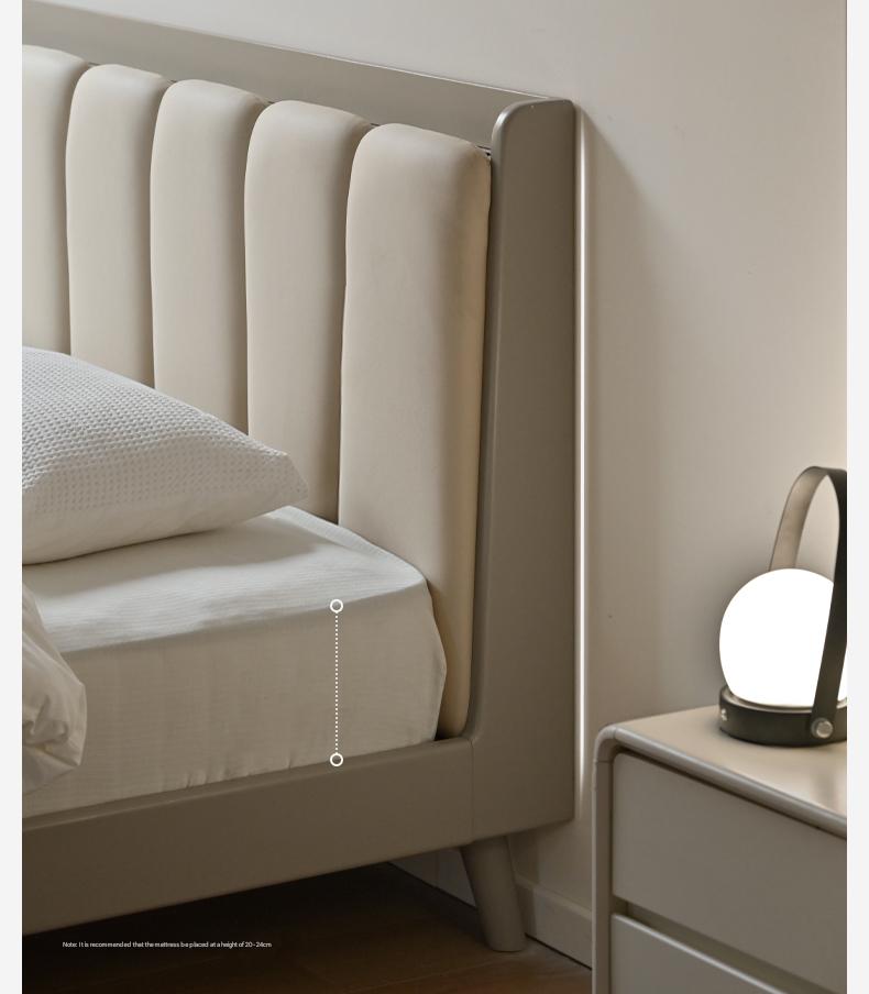 Oak, Poplar Solid Wood Piano Key Bed, Technology Cloth