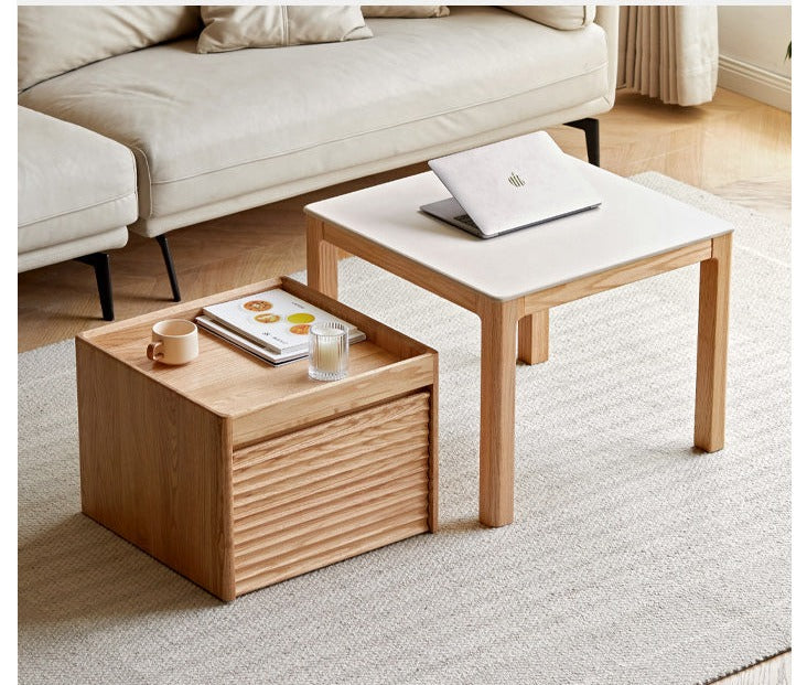 Black walnut, Oak, Beech Solid Wood Rock Plate Combination Coffee Table