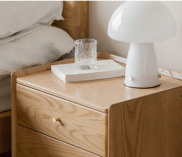 Ash Solid Wood Modern Nightstand.