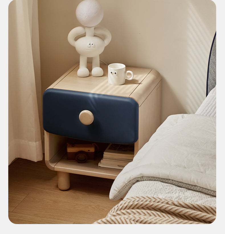 Rubberwood Solid Wood Children's Modern Nightstand