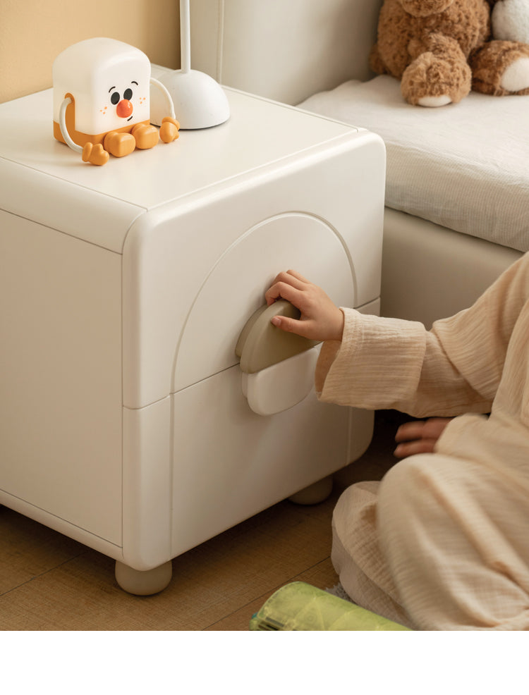 Rubber Wood Solid Wood Children's Nightstand.