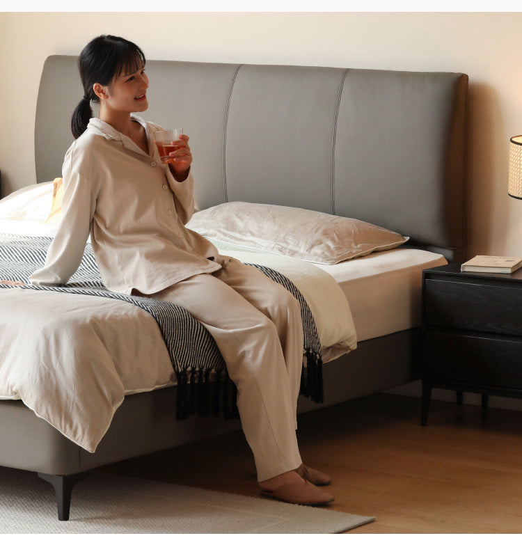 Leather Curved Design Bed