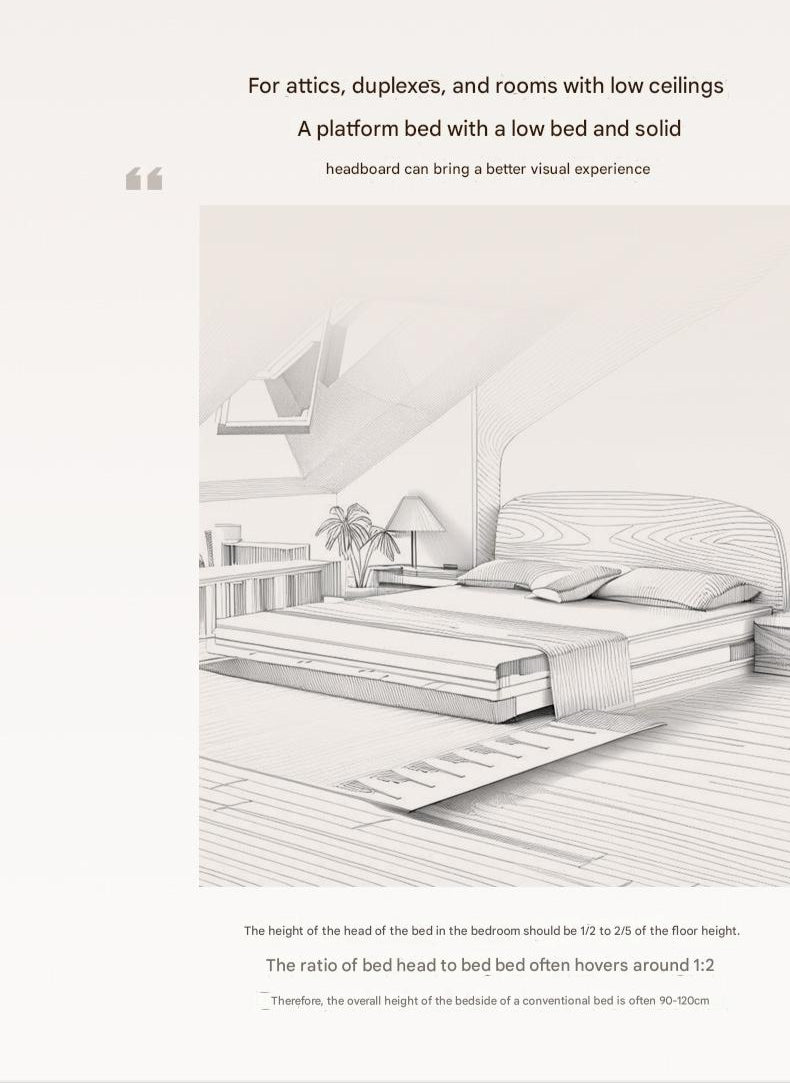 Oak Solid Wood Bed Modern Simple
