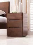 Oak solid wood Nightstand with lock"