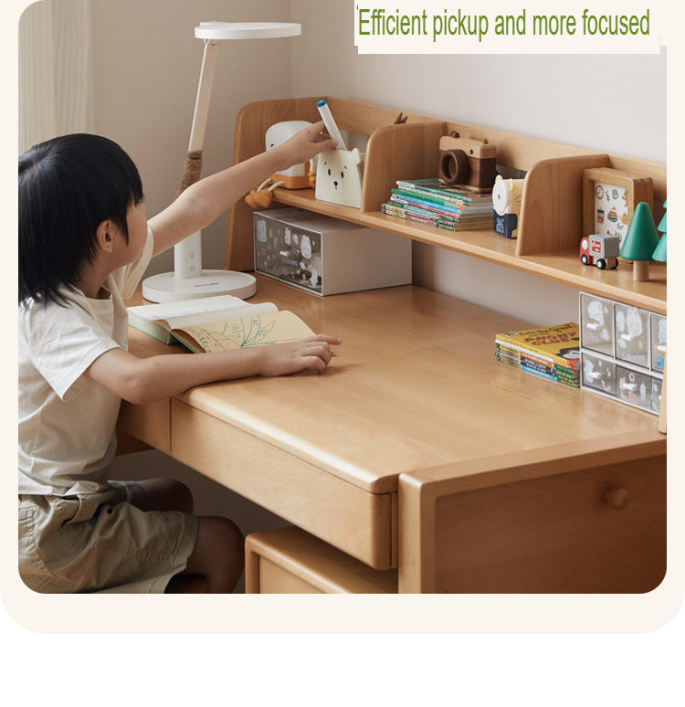 Beech Solid Wood Desk Can Be Lifted and Adjusted
