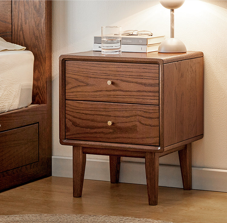 Oak Solid Wood Nordic Nightstand.