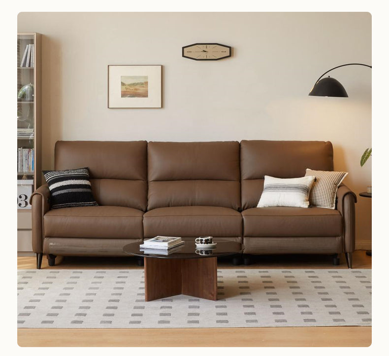 Genuine Leather Zero Wall Multifunctional Electric Sofa, Top Layer Cowhide Sofa.