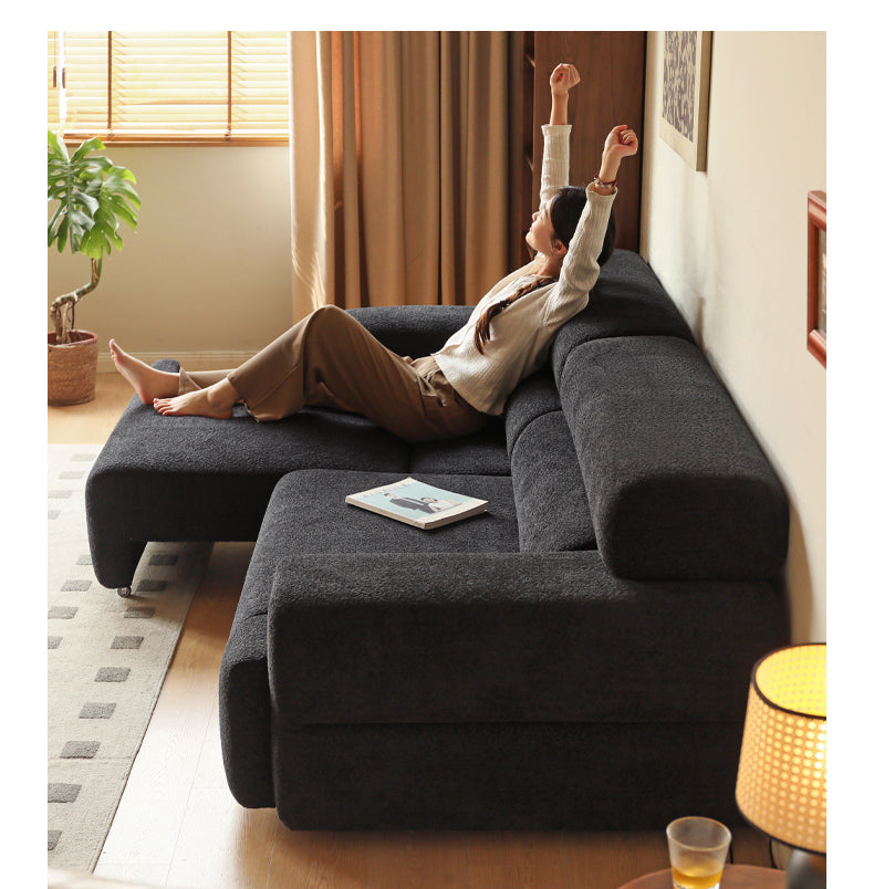 Fabric Electric Reclining Sofa with Telescopic Seat