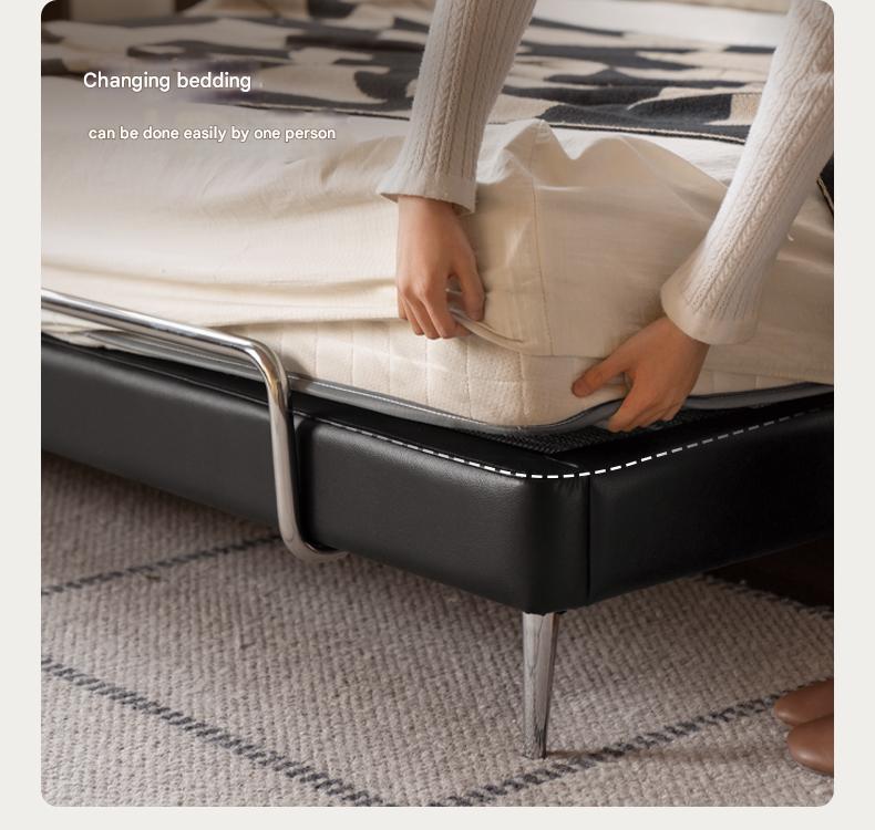 Fabric Flannel Soft Bed Bauhaus Style